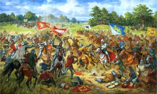 obraz Chorągiew Lwowska w bitwie pod Grunwaldem Artur Orlonow