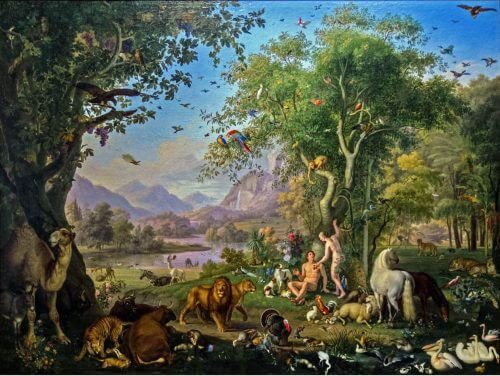 Reprodukcja obrazu "Adam i Ewa w ogrodzie" - Johann Wenzel Peter